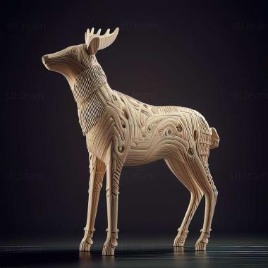 3D model Lappish reindeer dog (STL)